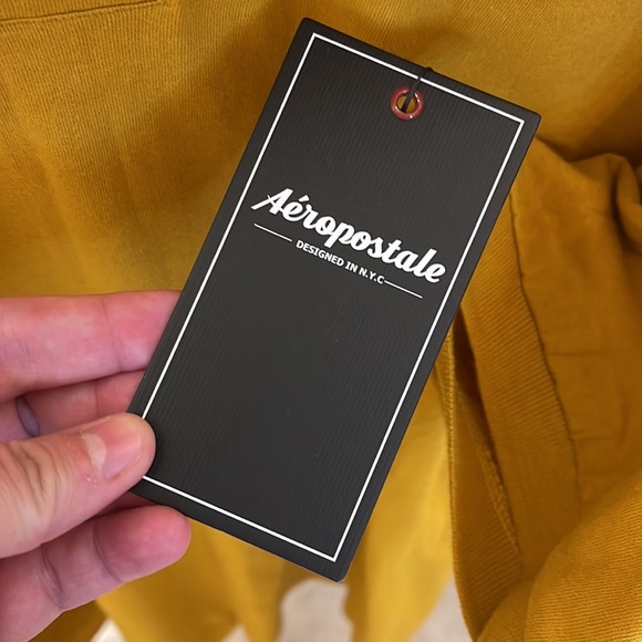 Aeropostale Men’s A87 Logo Polo Shirt Size 2XL Gold Short Sleeves NWT NEW A1 - Picture 4 of 6